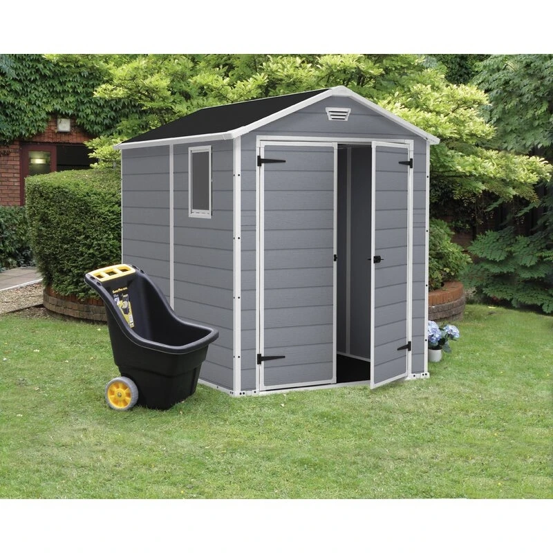 Manor 6' wide x 7.5' deep plastic storage shed