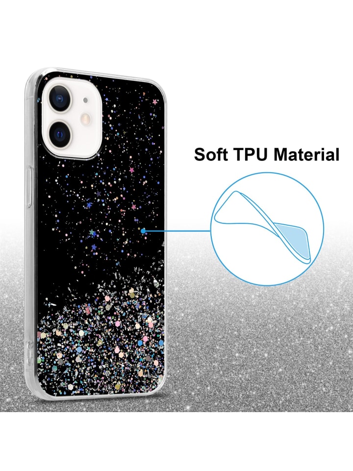 cadorabo Hülle für Apple iPhone 12 MINI Glitter in Schwarz mit Glitter günstig kaufen onesize