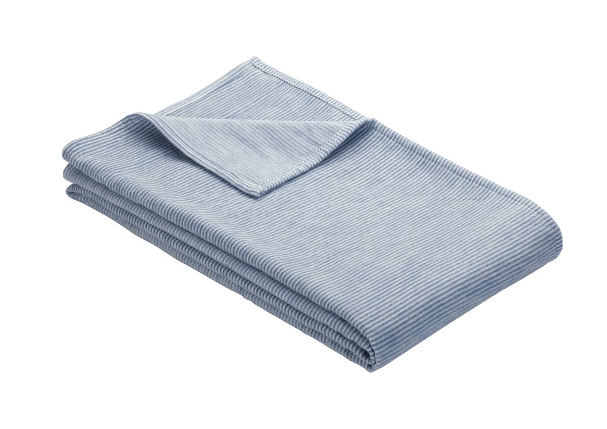 Jacquard Decke Turin mit GOTS-Zertifikat Blau 140 x 200 cm