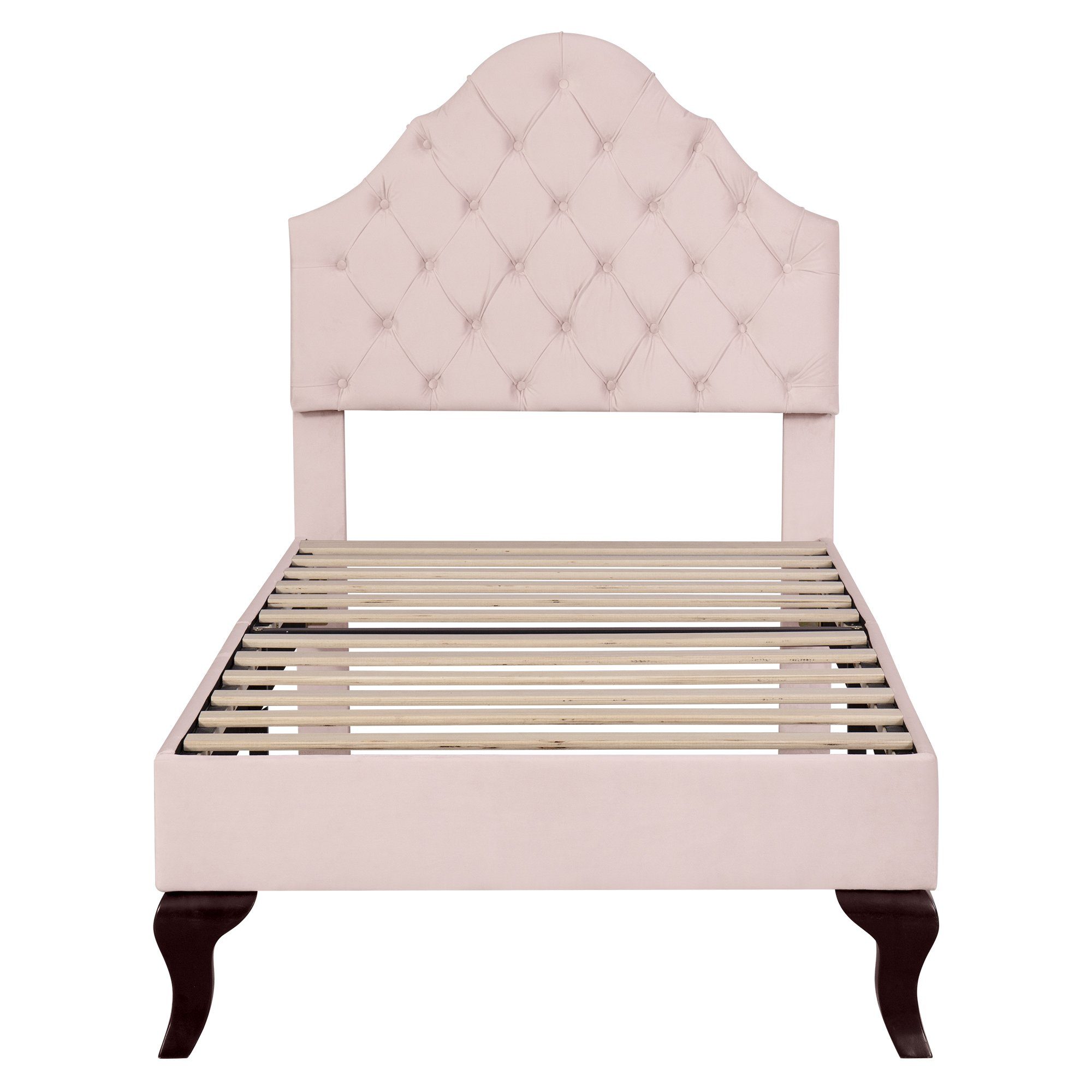 Odikalo Polsterbett Lattenrost höhenverstellbar Kopfteil Lattenrost 90/140x200 rosa/beige