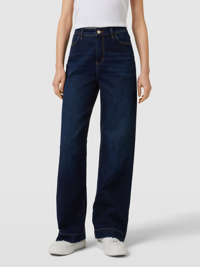 Bootcut Jeans mit Knopf- und Reißverschluss in blau