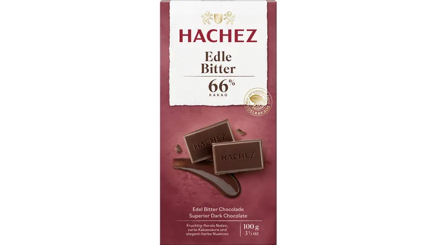 Hachez Edle Bitter Schokolade 66% Kakaoanteil 100 g