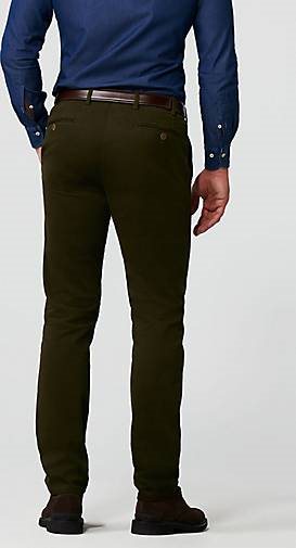 MEYER Chino-Hose Super-Stretch Check Pattern Chino
