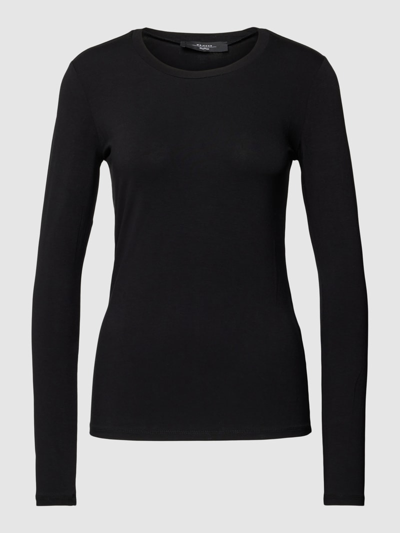 Longsleeve mit Rundhalsausschnitt Modell 'MULTIE' in schwarz