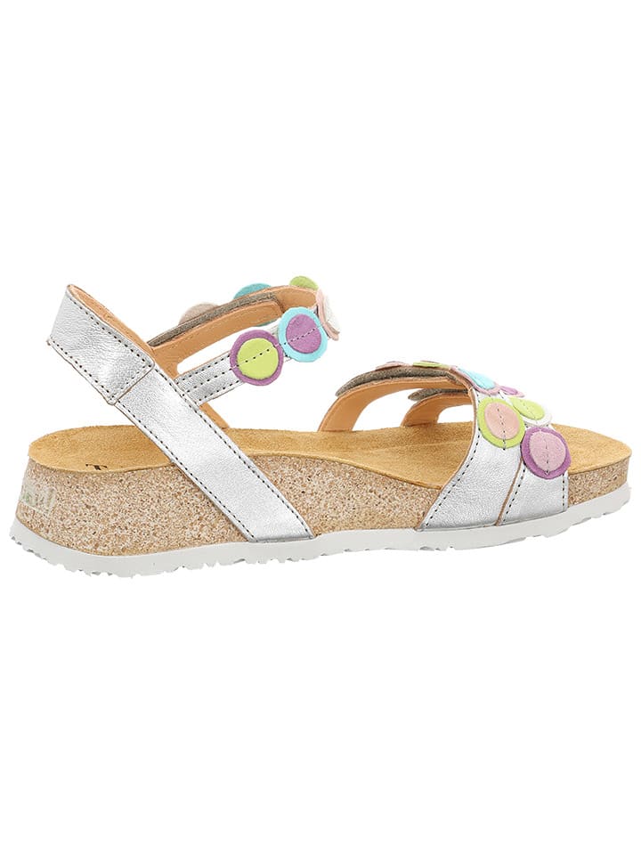 Think! Leder-Sandalen in Silber/ Bunt günstig kaufen