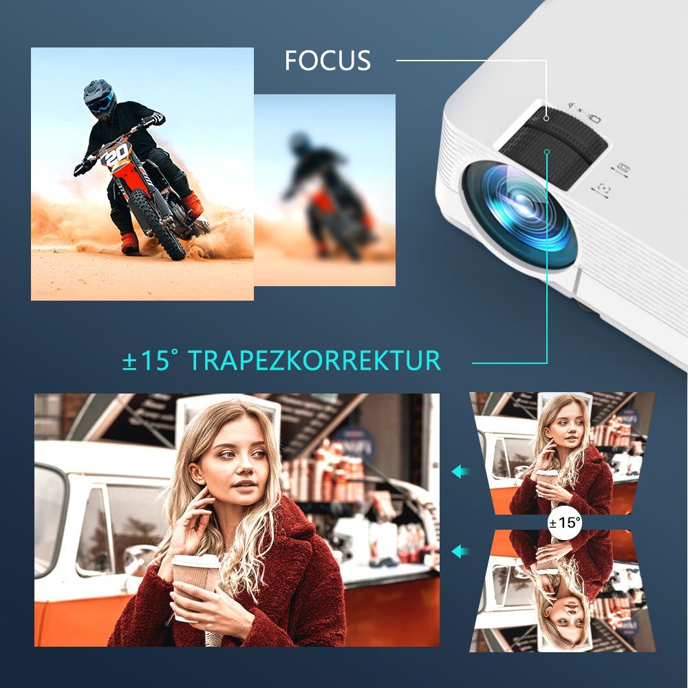 VANKYO Leisure 470P Beamer (5000 lm, 5000:1, 1920*1080 px, VANKYO Leisure 470 Pro 1080P-Projektor 200lumen 5G-WLAN-Außenprojektor)
