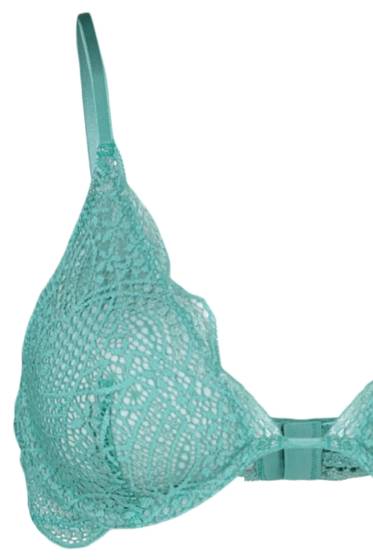 Trendyol Collection  Grüner Spitzen-BH mit detailliertem, kappenlosem Strick-BH mit Bügel THMSS23SU00023