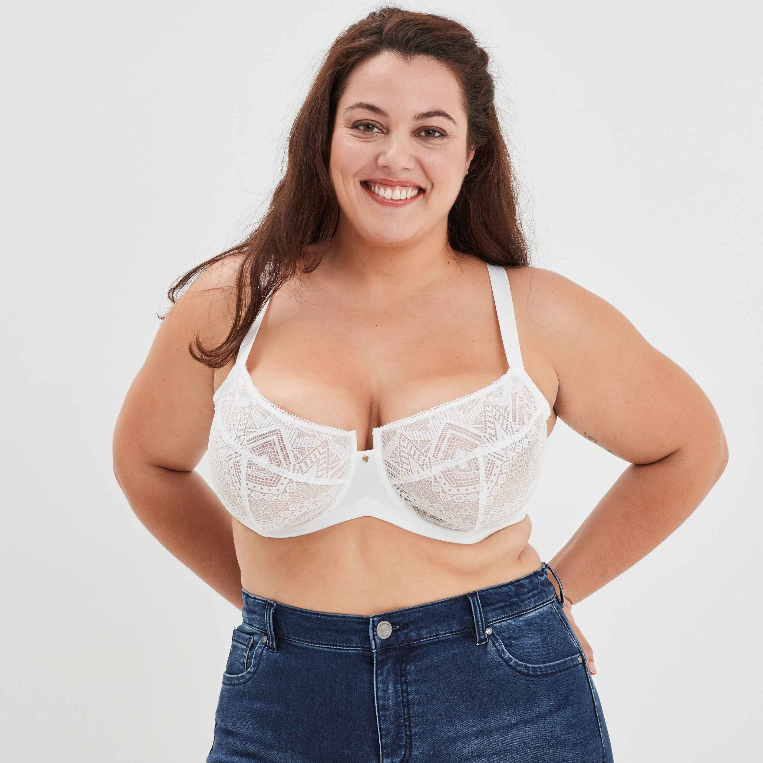 Soutien-gorge emboîtant dentelle Ivory blanc femme grande taille | La Halle