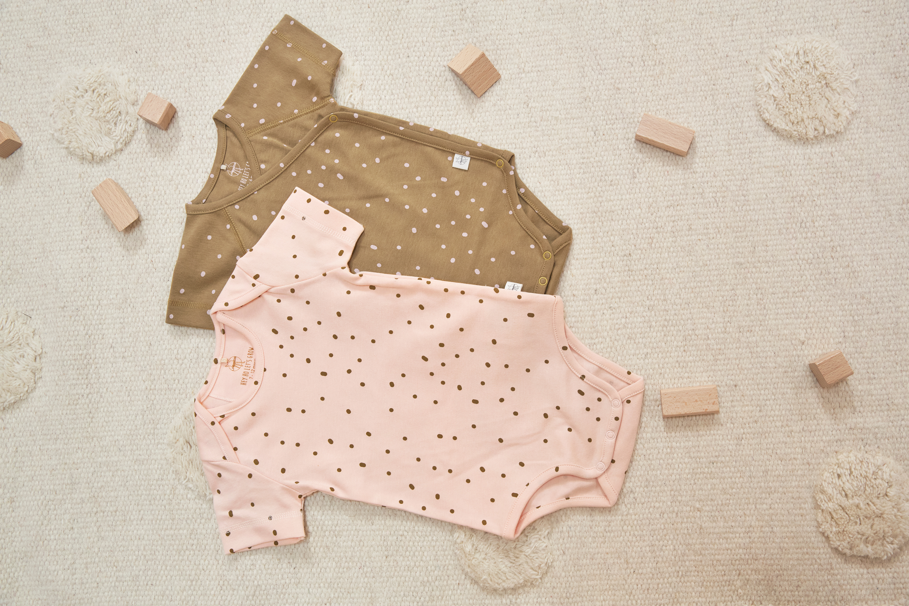 Baby Wickelbody kurzarm - Bio Baumwolle, Rosa