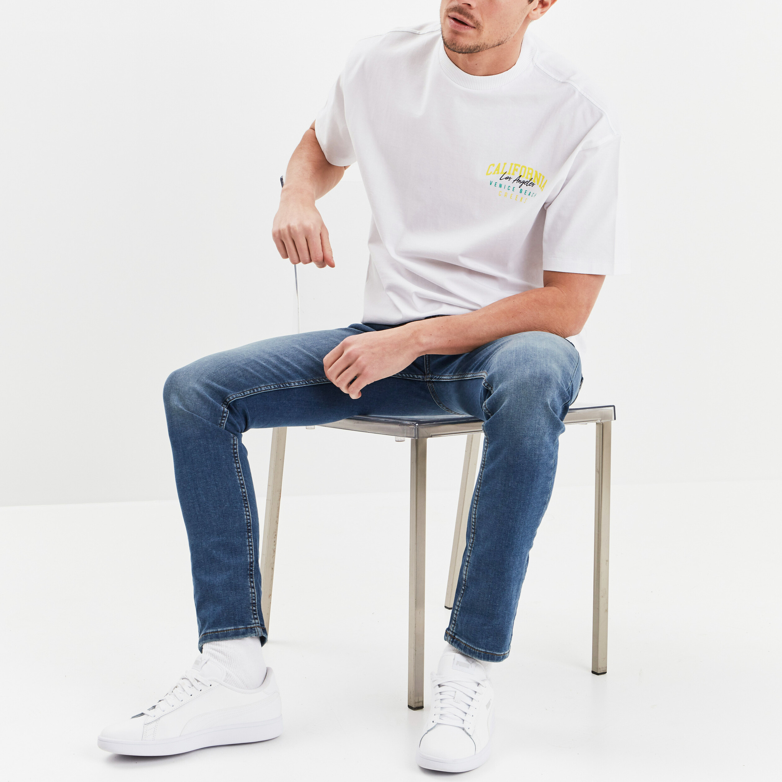 Jeans skinny taille standard denim dirty homme | La Halle