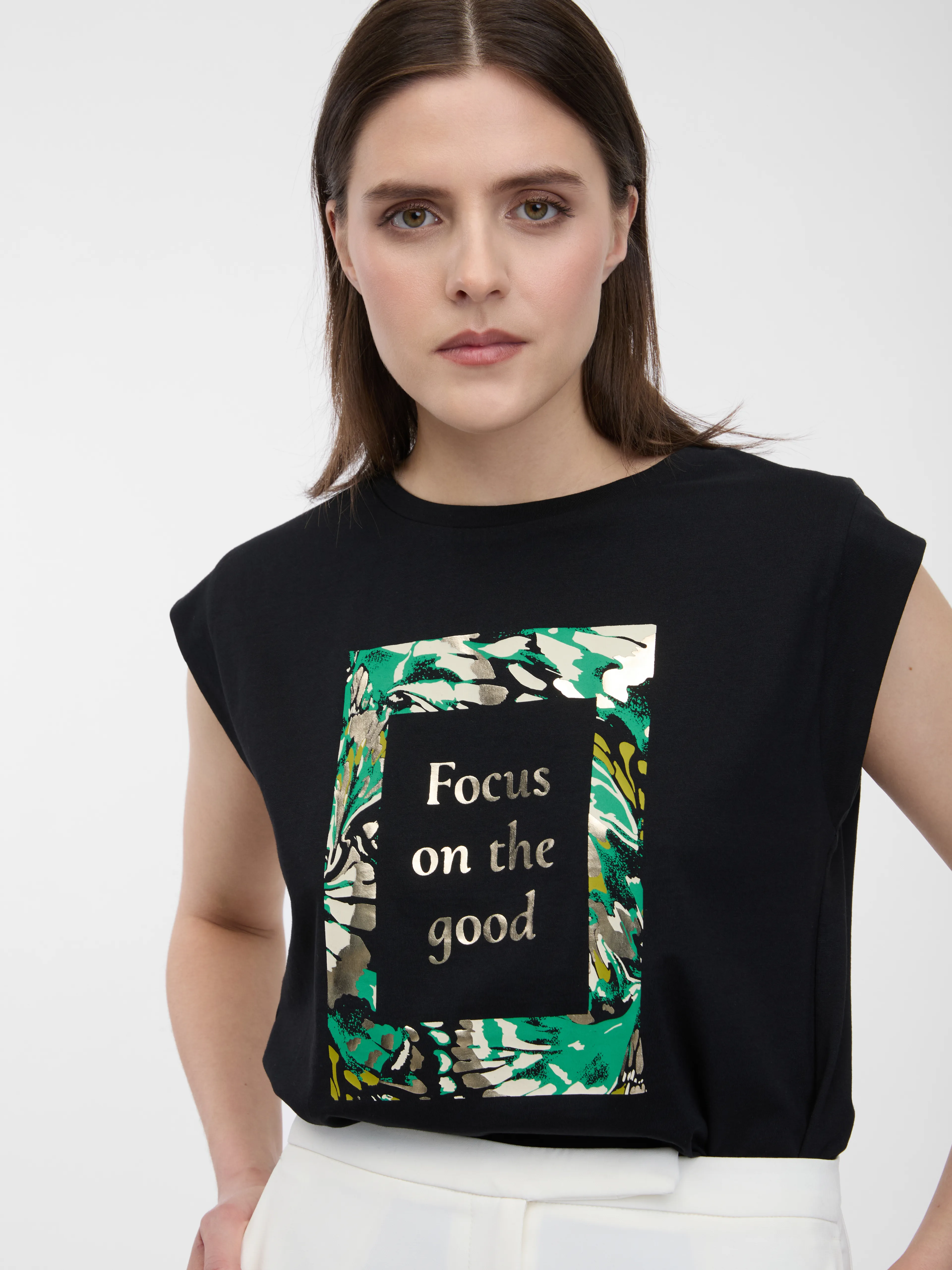 Schwarzes Damen-T-Shirt ORSAY