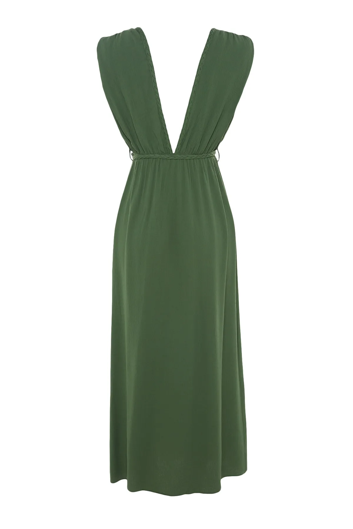 Trendyol Collection  Grünes Maxi-Strandkleid mit gewebtem Schlitz TBESS23EL00069