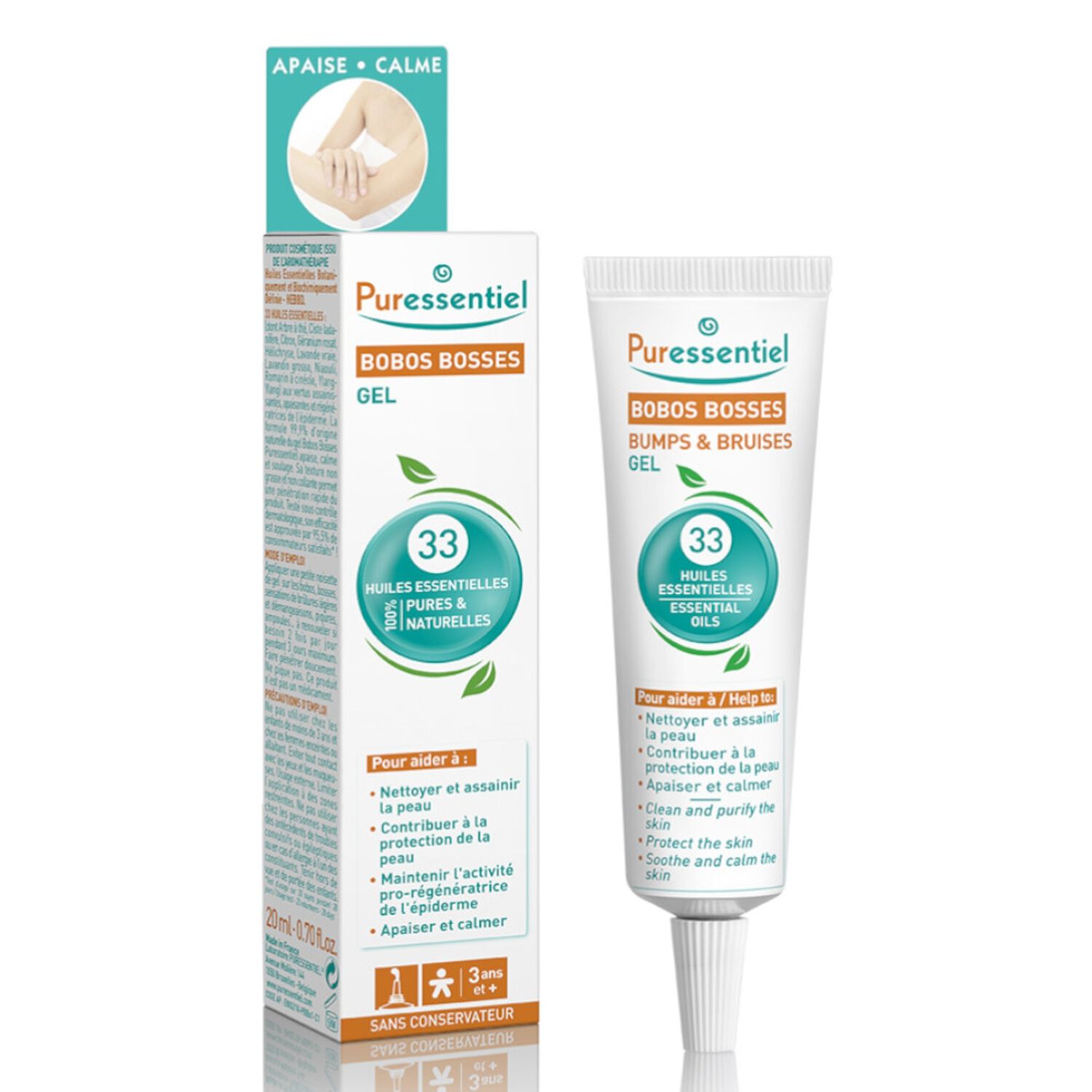 Puressentiel Bobos Bosses Gel 33 Huiles Essentielles 20 ml