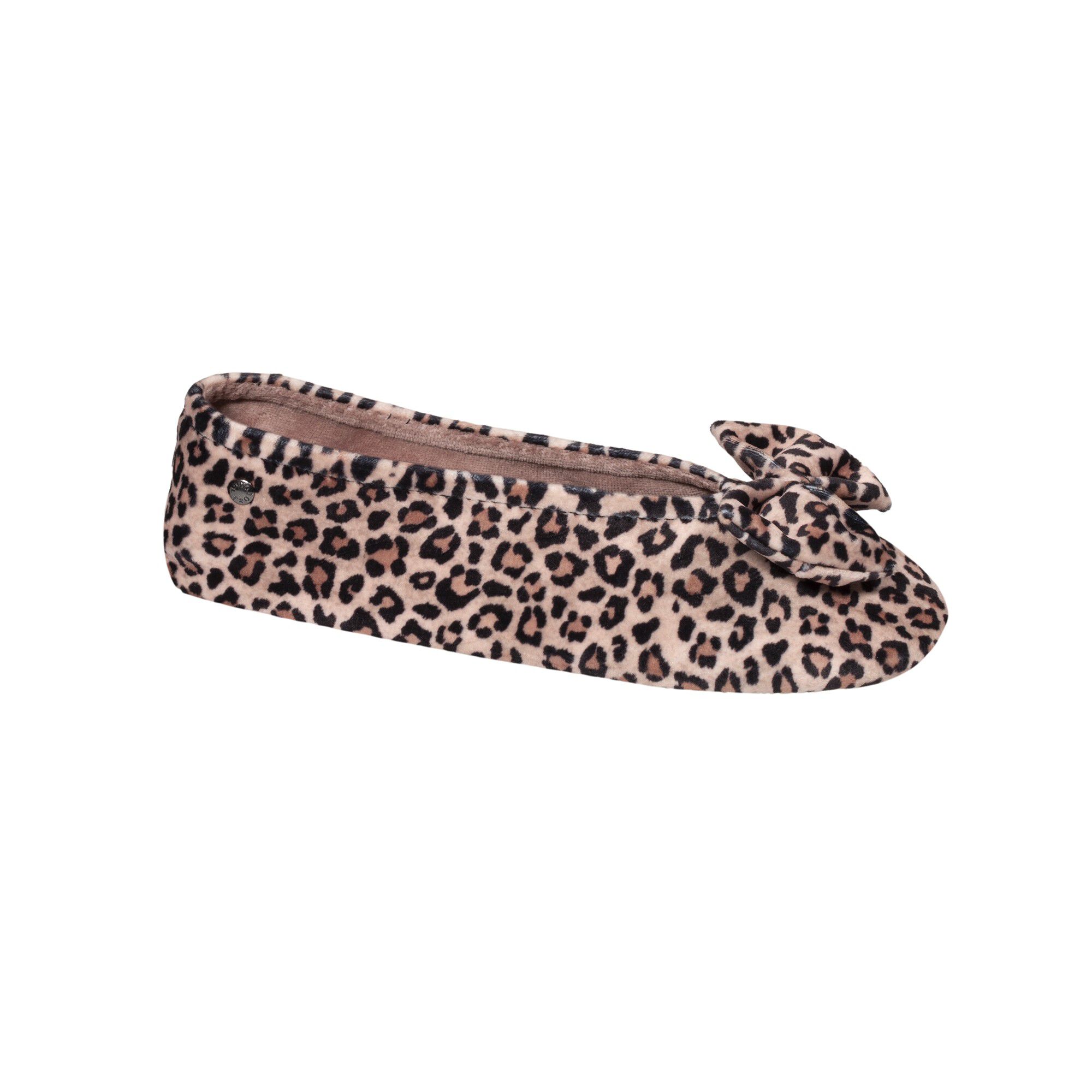 Chaussons ballerines noeud panthère microvelours