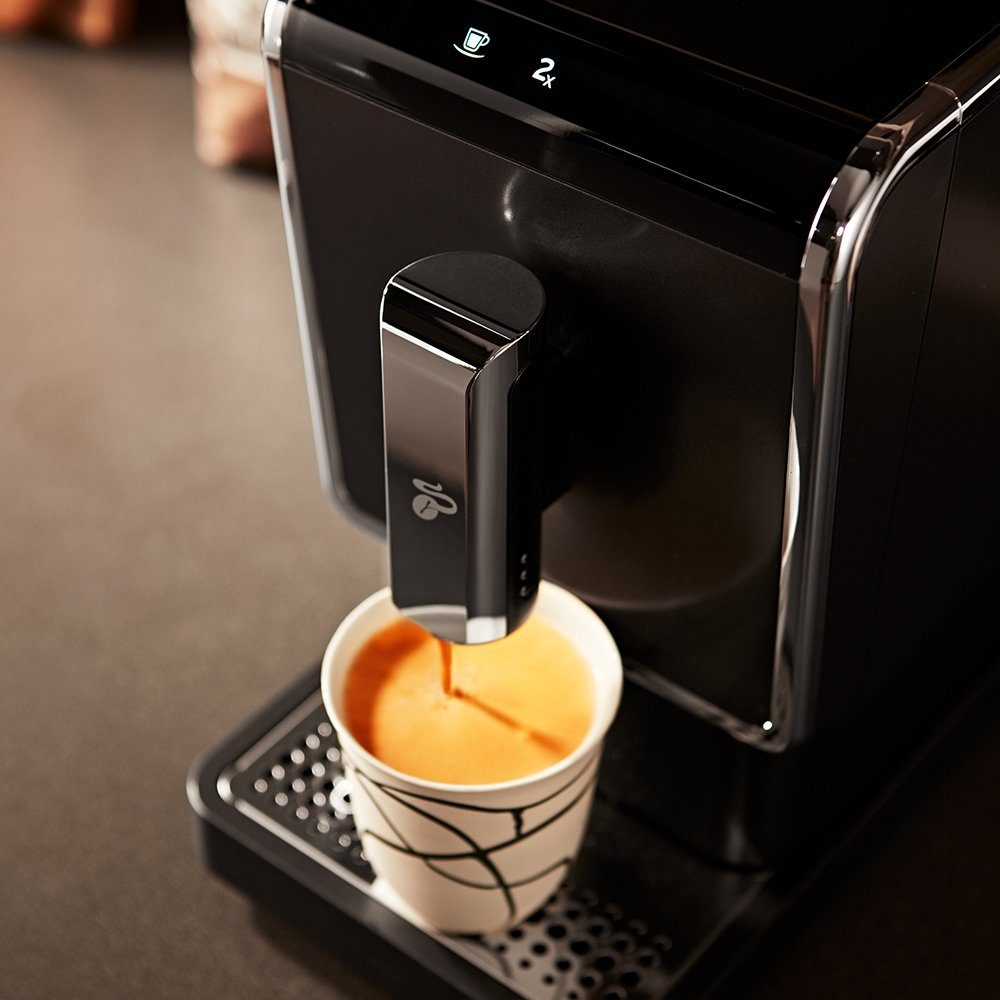 Tchibo Kaffeevollautomat Esperto Caffè für Caffè Crema und Espresso, Anthrazit, Herausnehmbare Brüheinheit