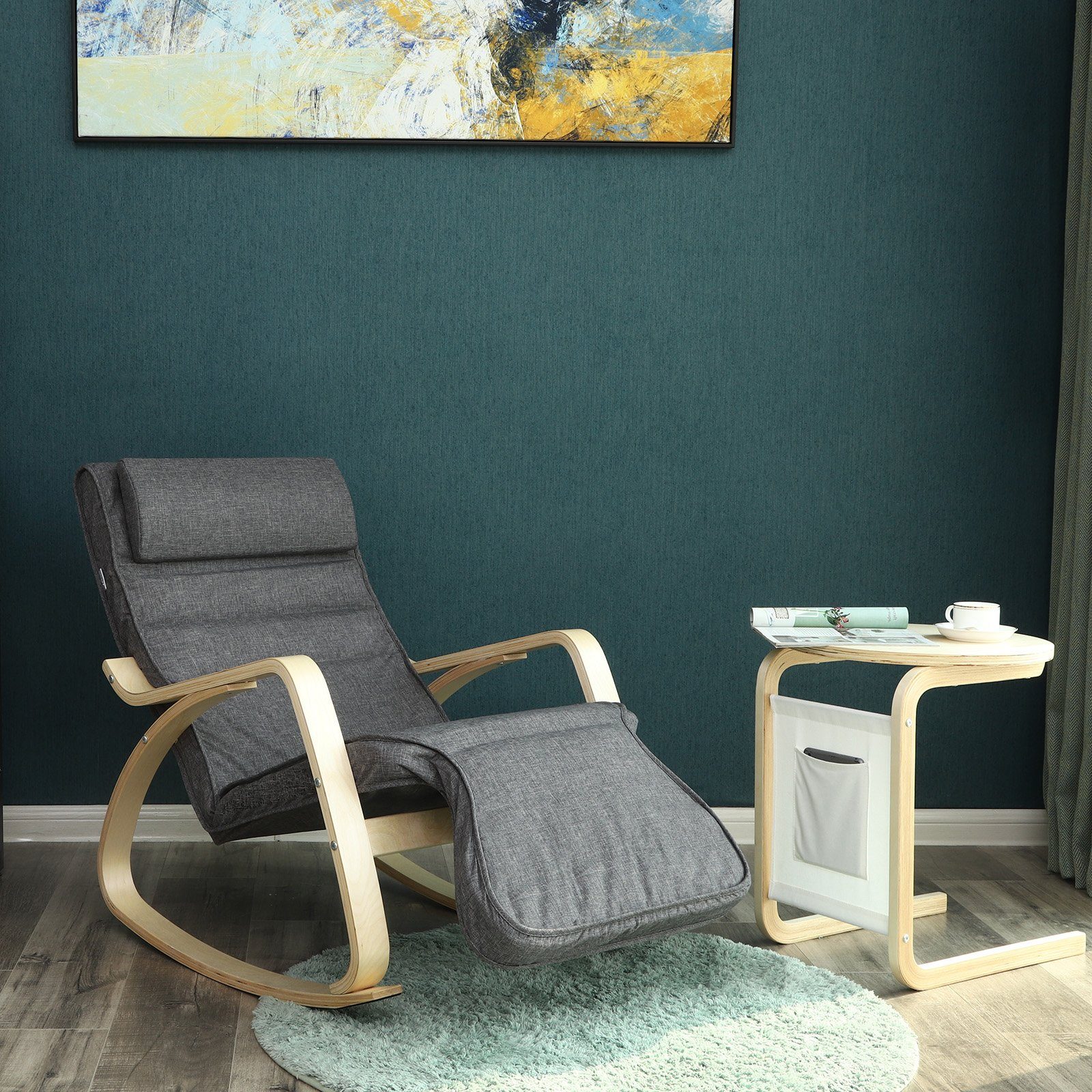 SONGMICS Relaxsessel Schaukelstuhl, 5-Fach Verstellbarer Schwingsessel