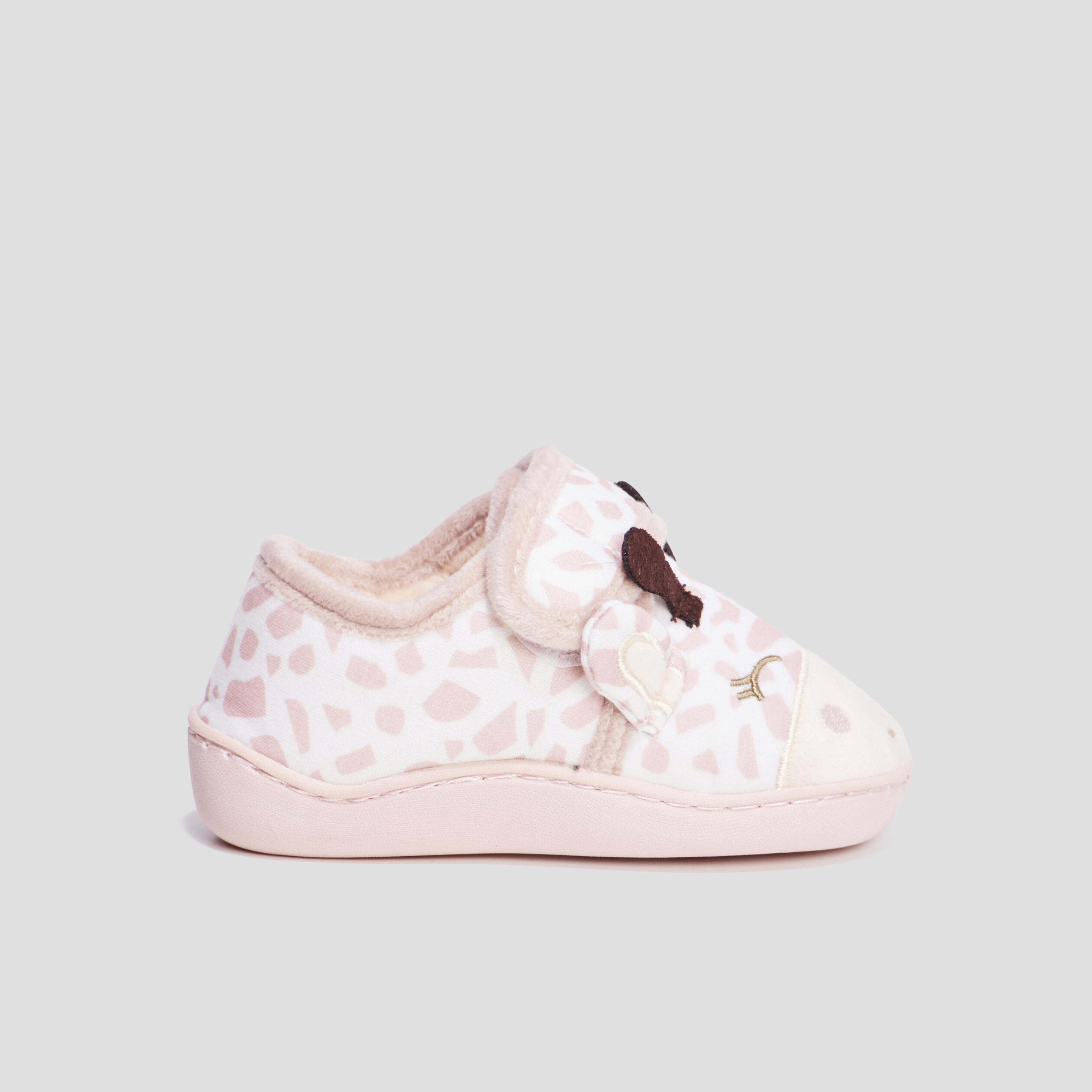Chaussons emboîtant à scratchs rose fille | La Halle