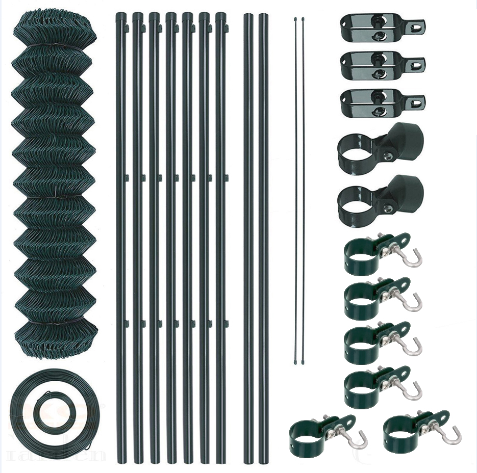 Powertec Garden Maschendrahtzaun Komplett-Set Lx15m Hx125cm