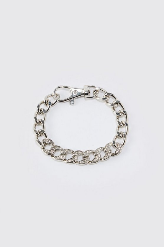 Klobiges Armband mit Verschluss und Strass