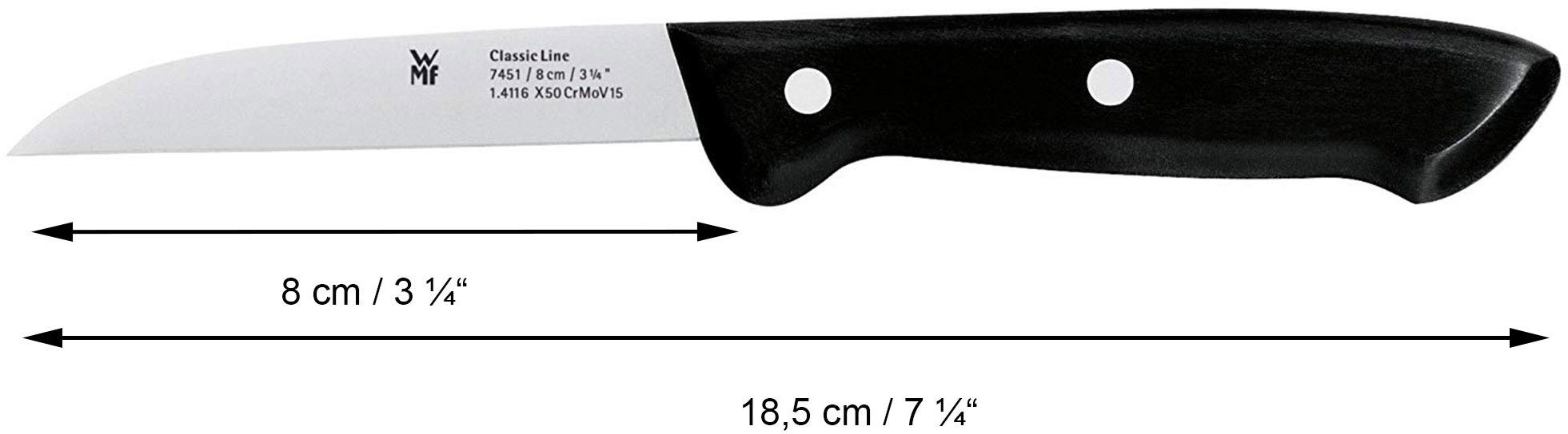 WMF Messerblock CLASSIC LINE (6tlg), Messerklingen aus Spezialklingenstahl