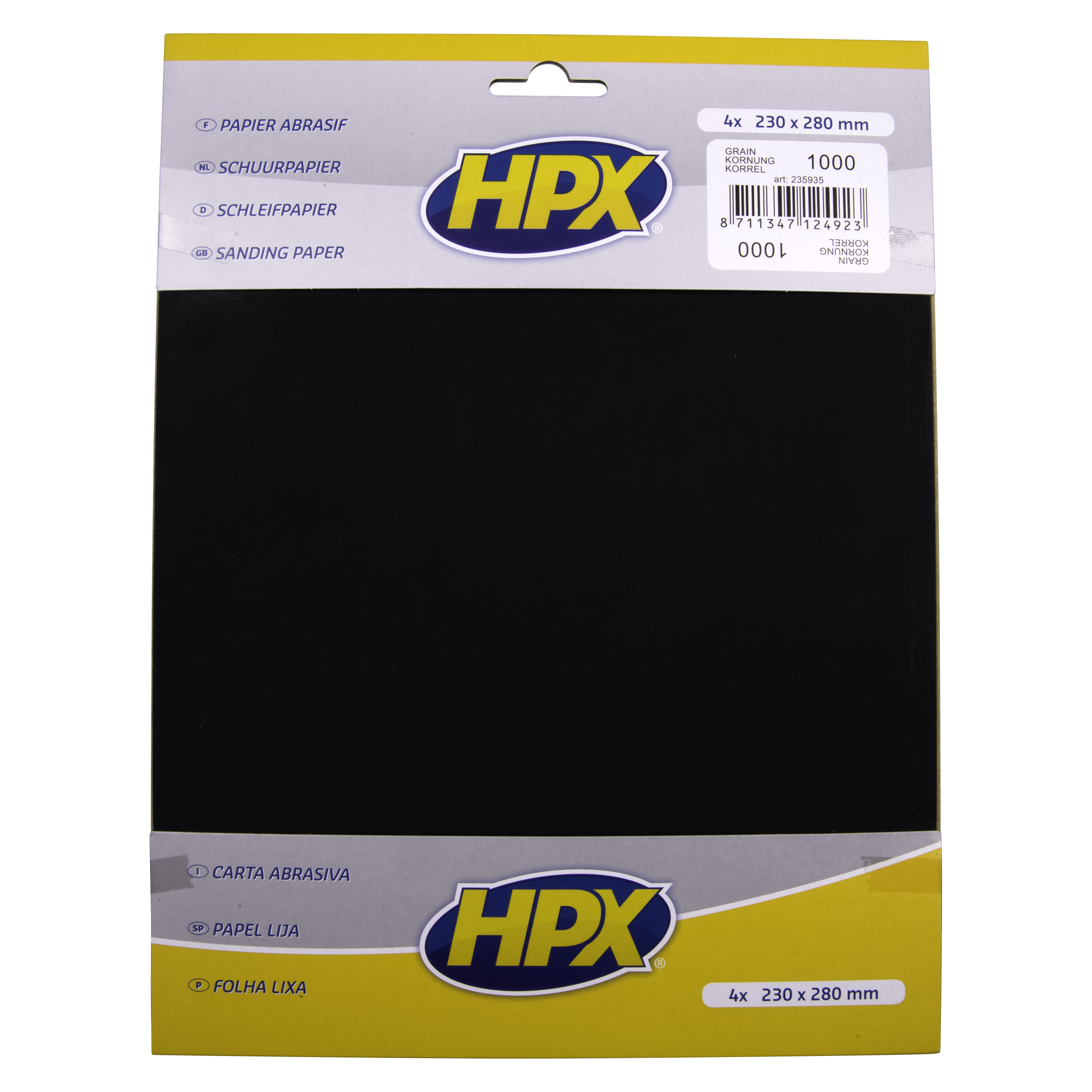 Nassschleifpapier von HPX, Körnung P1000, 4 Stück - ATU