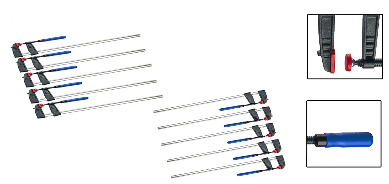 Vago-Tools 10x Schraubzwinge 200 x 50 mm Leimzwinge Klemmzwinge Einhandzwinge