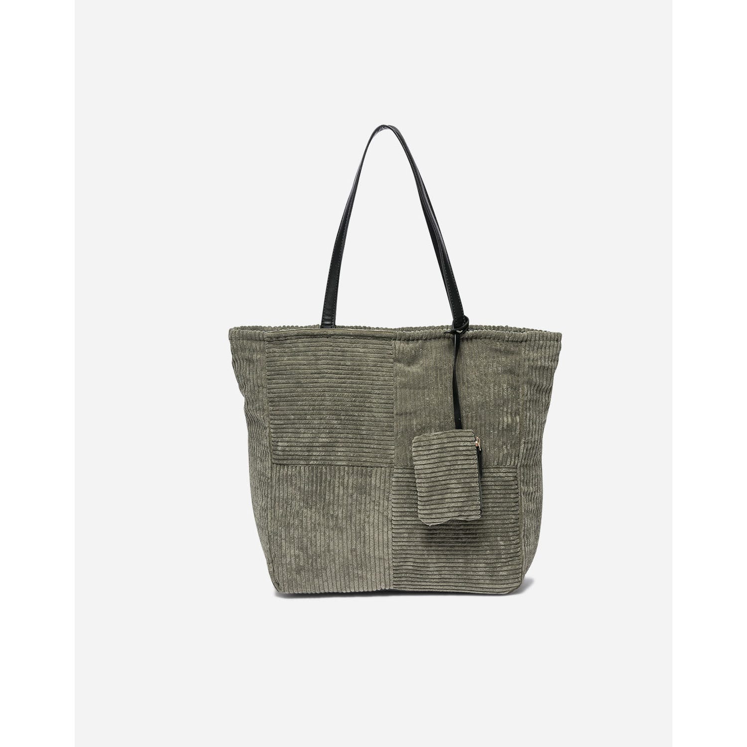 Sac cabas kaki en velours côtelé