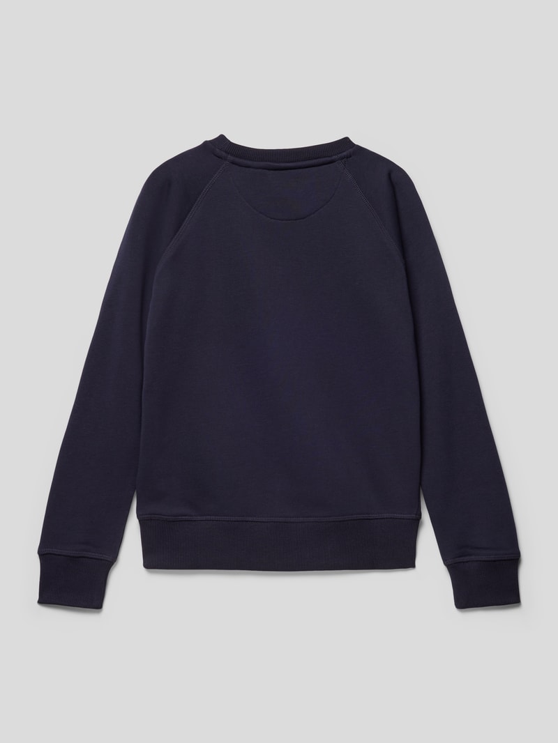 Sweatshirt mit Label-Stitching in blau
