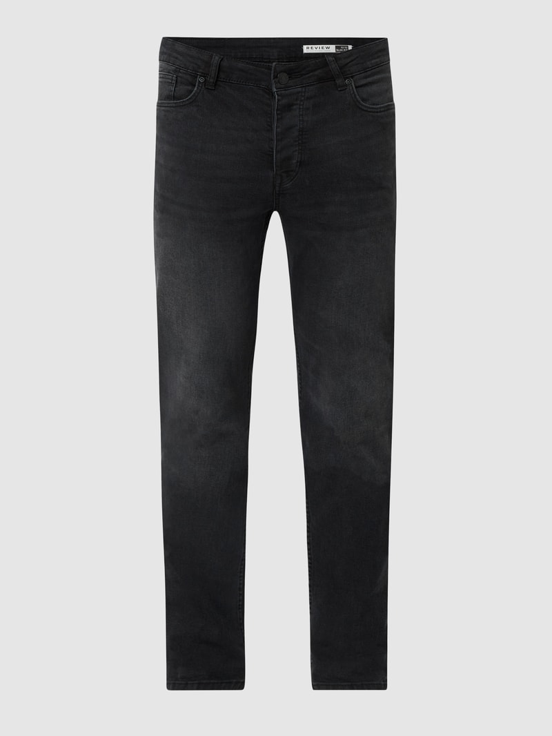 Skinny Fit Jeans mit Stretch-Anteil in schwarz