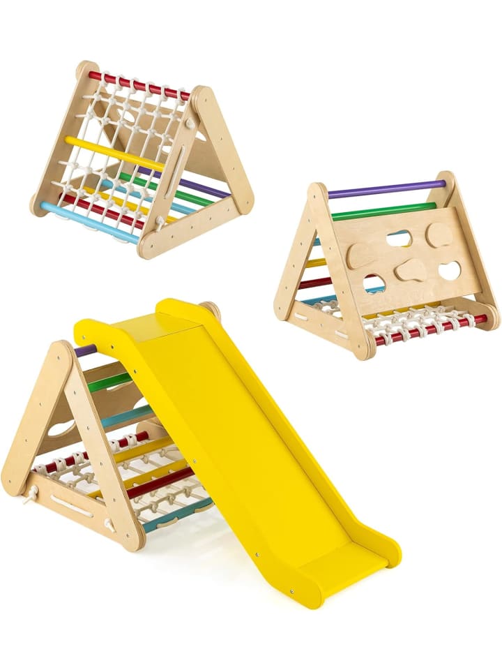 COSTWAY Klettergerüst mit Rampe in Gelb günstig kaufen 64 cm