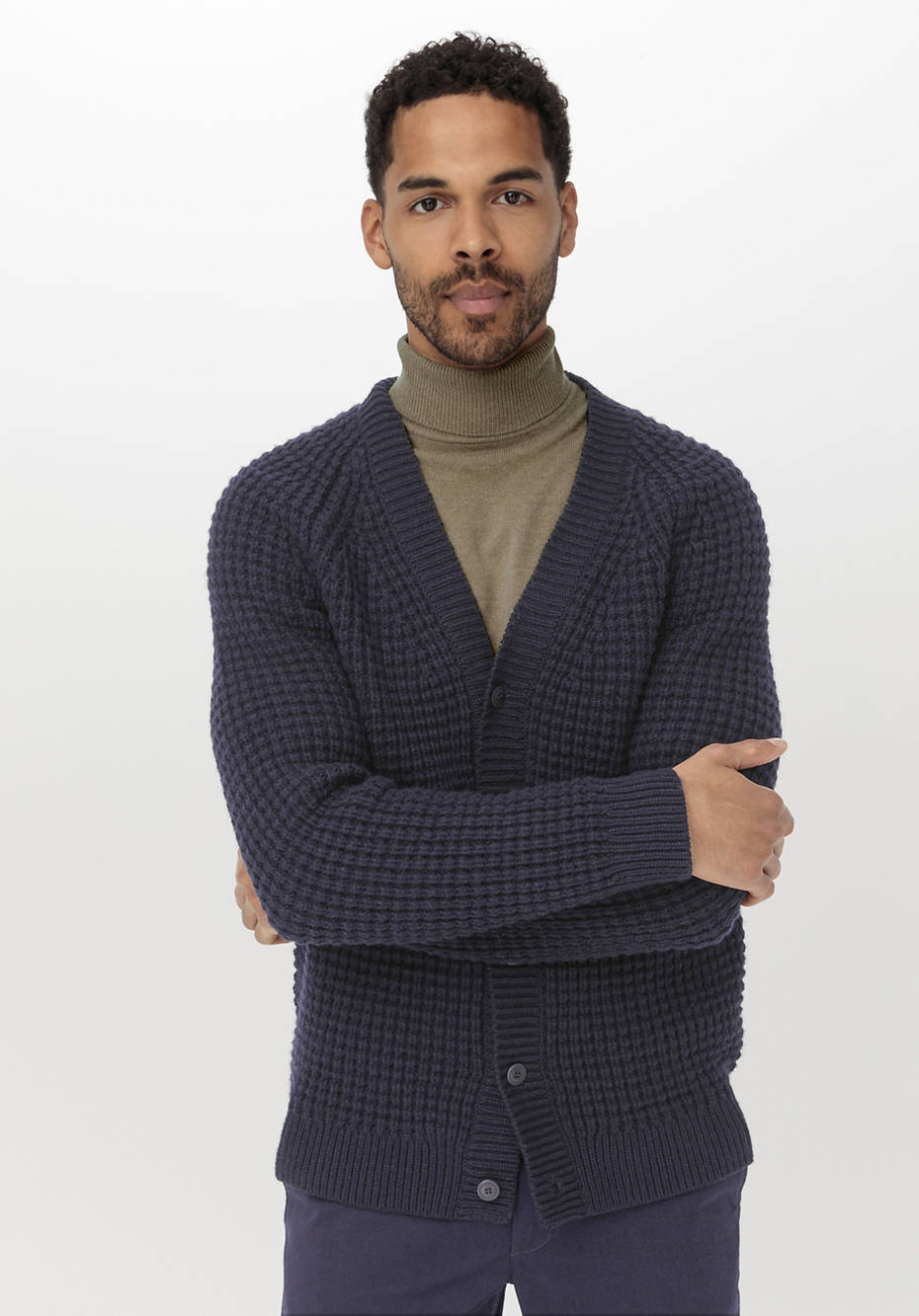 Strickjacke aus reiner Mongolen-Merinowolle