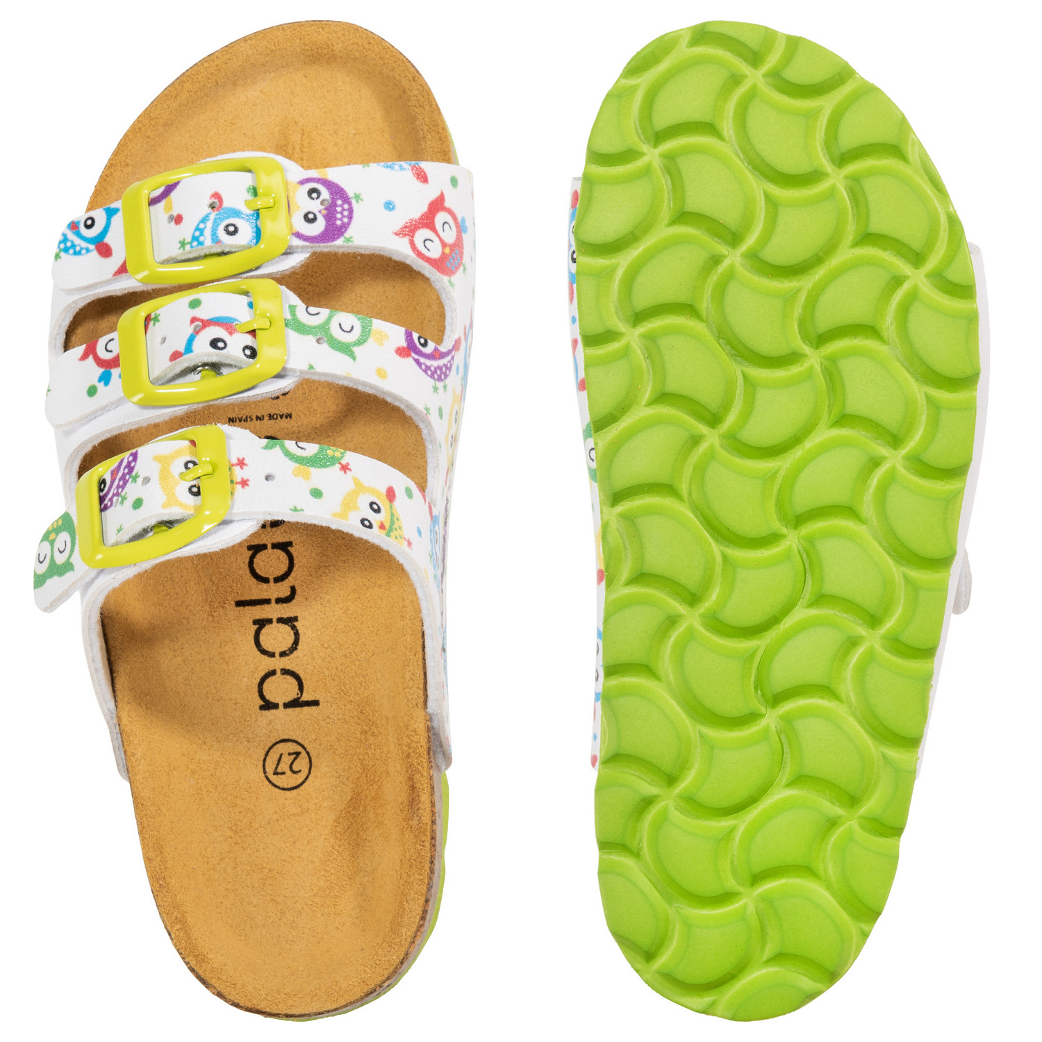 Palado Capri Kids, Pantoletten, Kinder, Print Weiß Grün