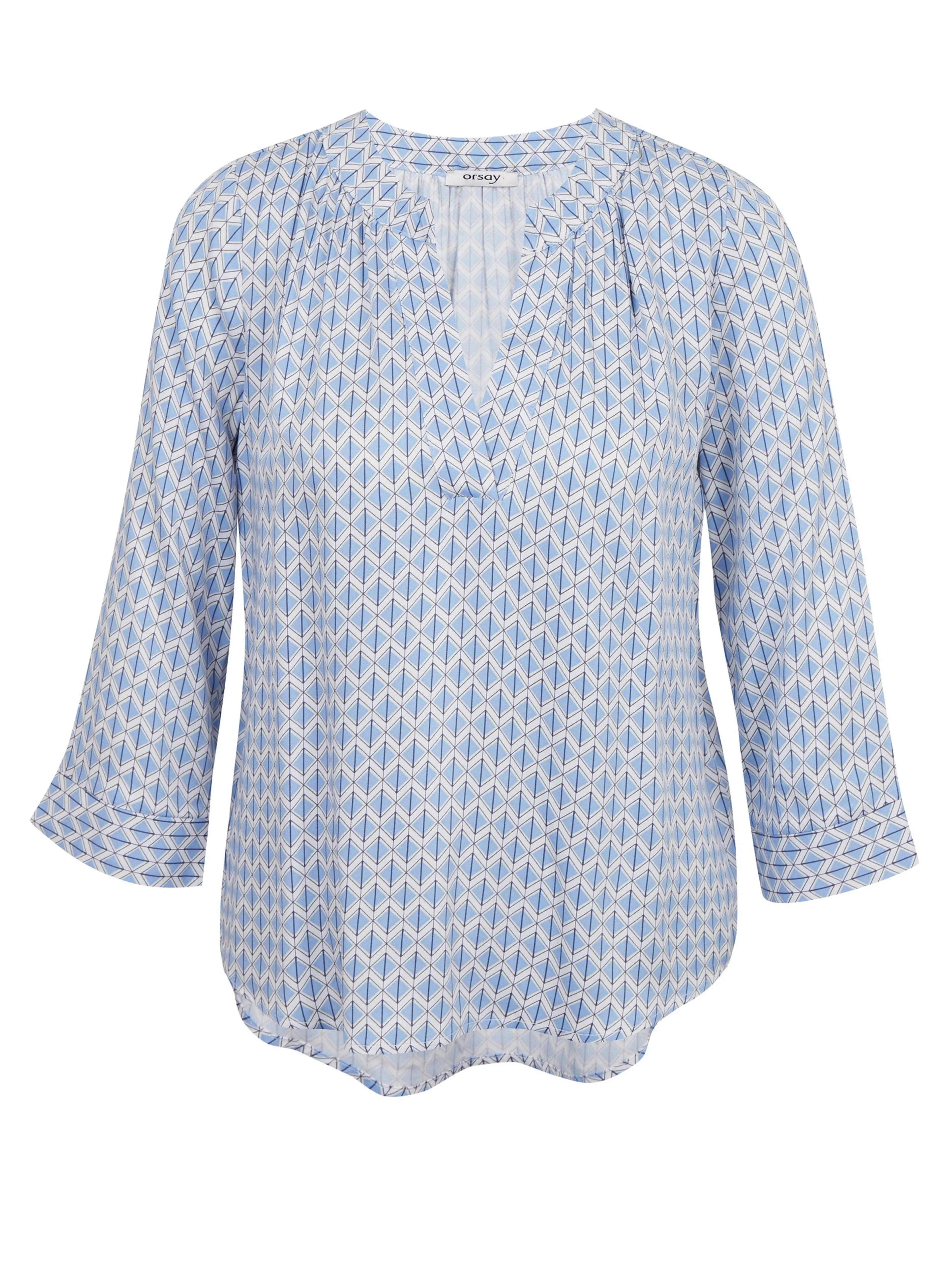 Hellblaue gemusterte Damenbluse ORSAY