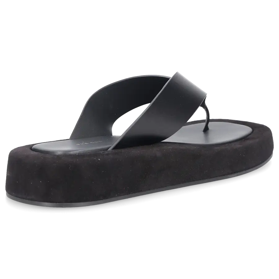 THE ROW - Zehentrenner GINZA Kalbsleder Veloursleder - schwarz