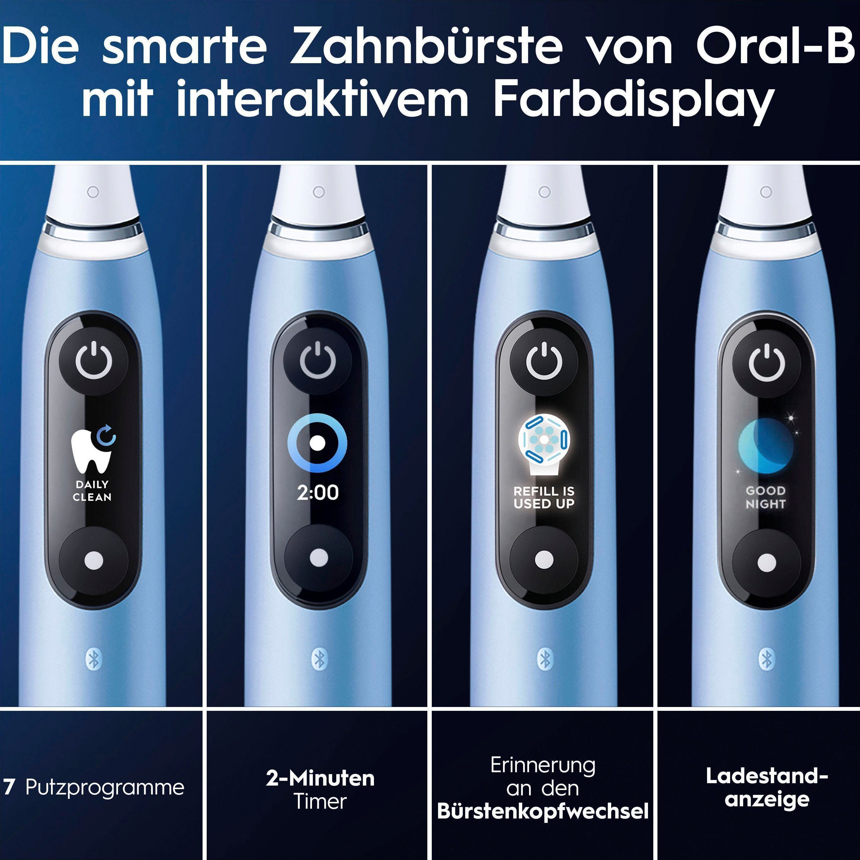 Oral-B Elektrische Zahnbürste iO 9 Luxe Edition, Aufsteckbürsten: 1 St., mit Magnet-Technologie, 7 Putzmodi, Farbdisplay & Lade-Reiseetui