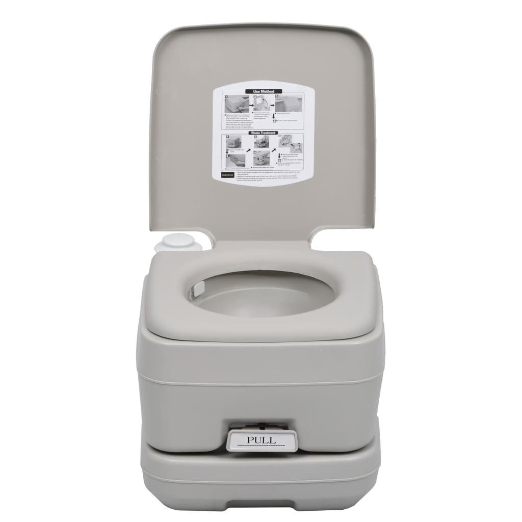 vidaXL Campingtoilette Tragbare Campingtoilette Grau 10 10 L