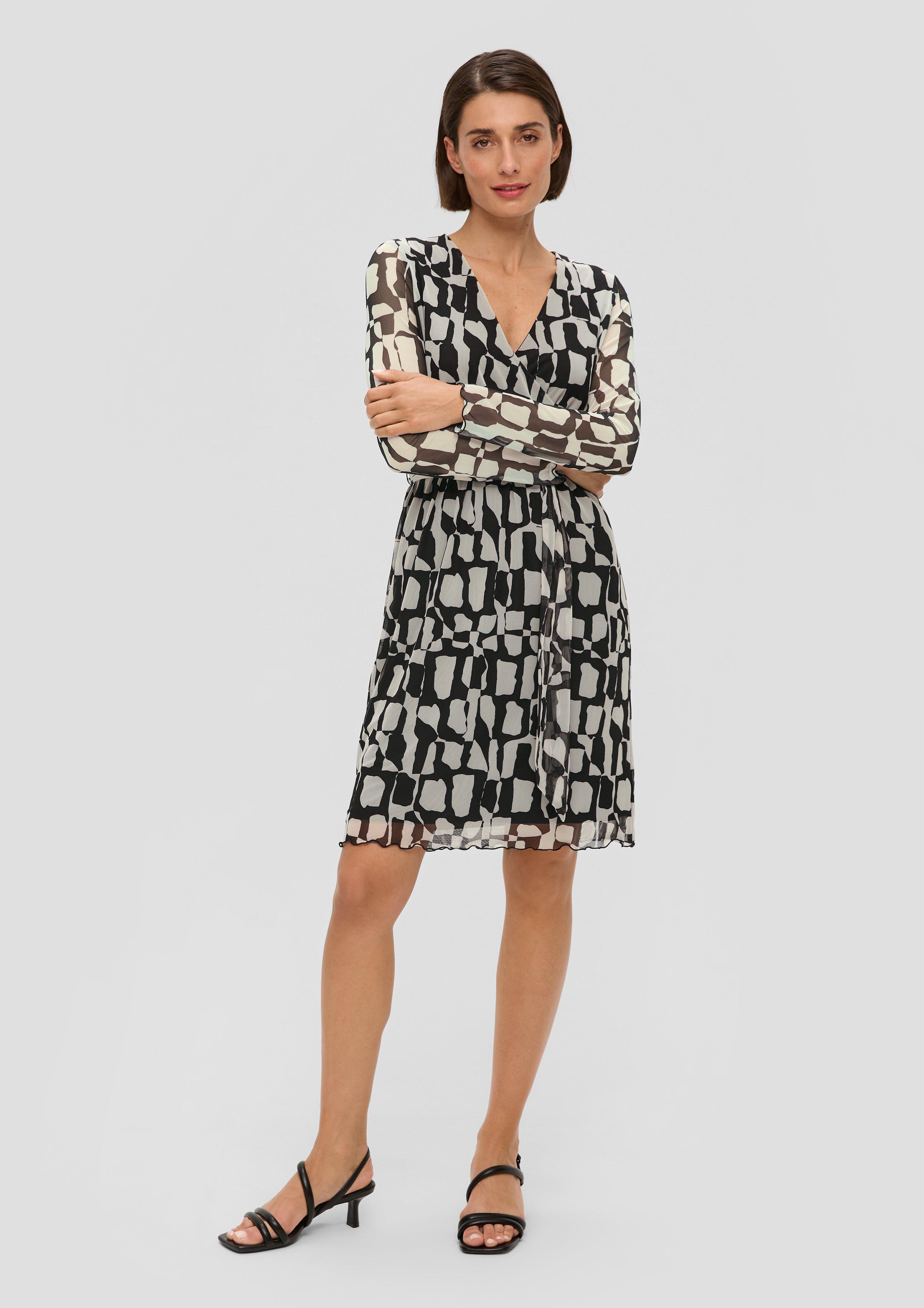 Elegantes Mesh-Kleid in Wickel-Optik  2141560-99A1