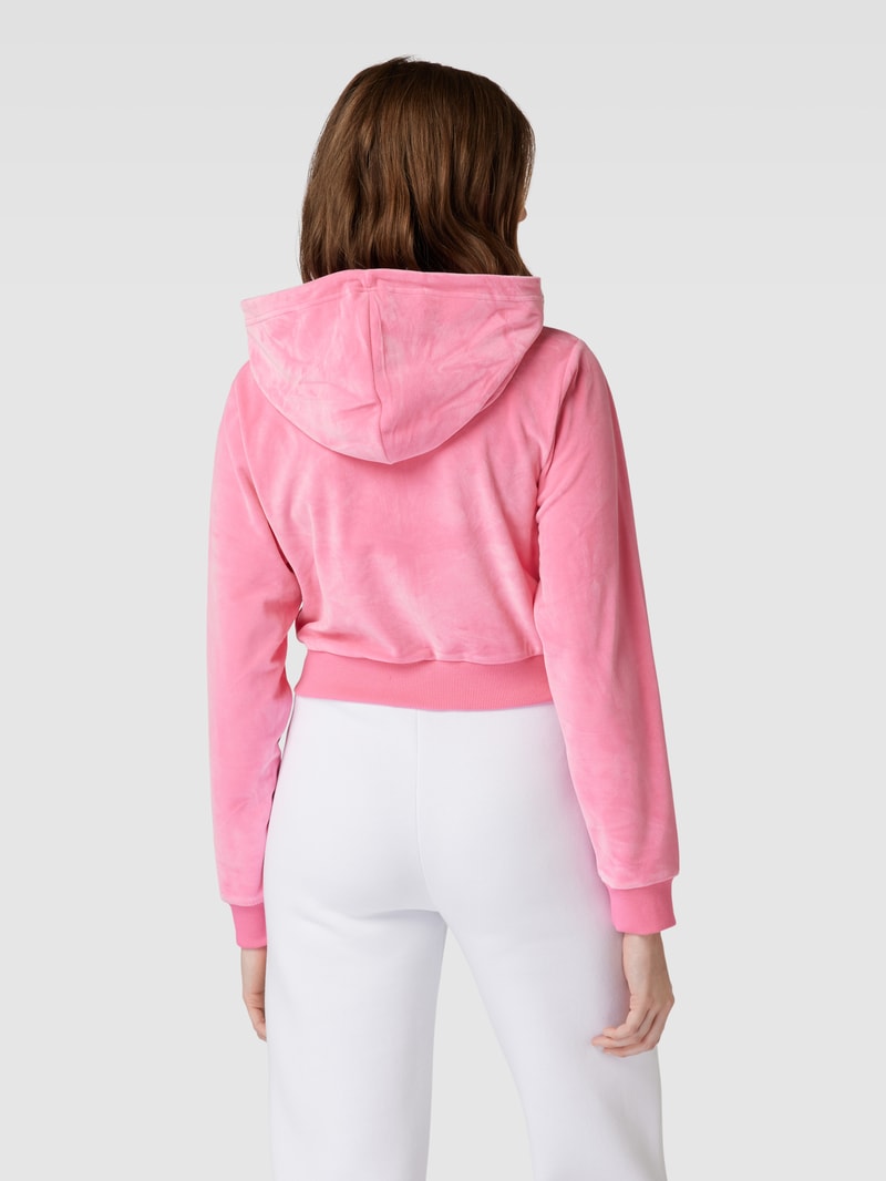 Sweatjacke mit Label-Detail in fuchsia