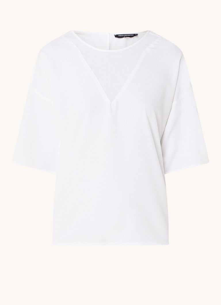 French Connection Capriana semi-transparent round neck T-shirt