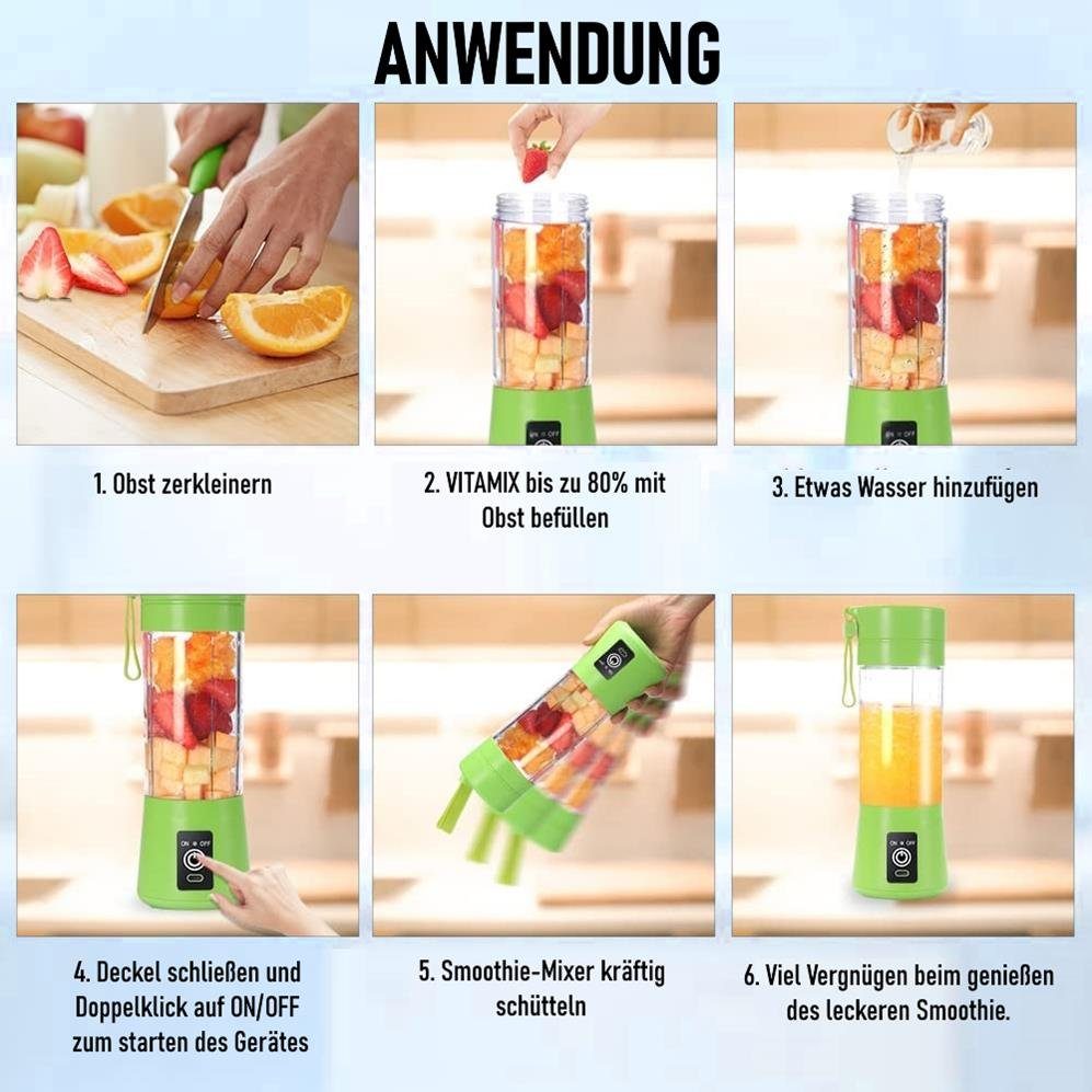 MAVURA Akku-Smoothie-Maker VITAMIX Smoothie Maker To Go Mini USB Shake Mixer, Elektrischer Milchshaker Standmixer Tragbare Rührmaschine