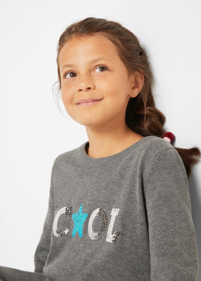 Mädchen Strickkleid mit Pailletten