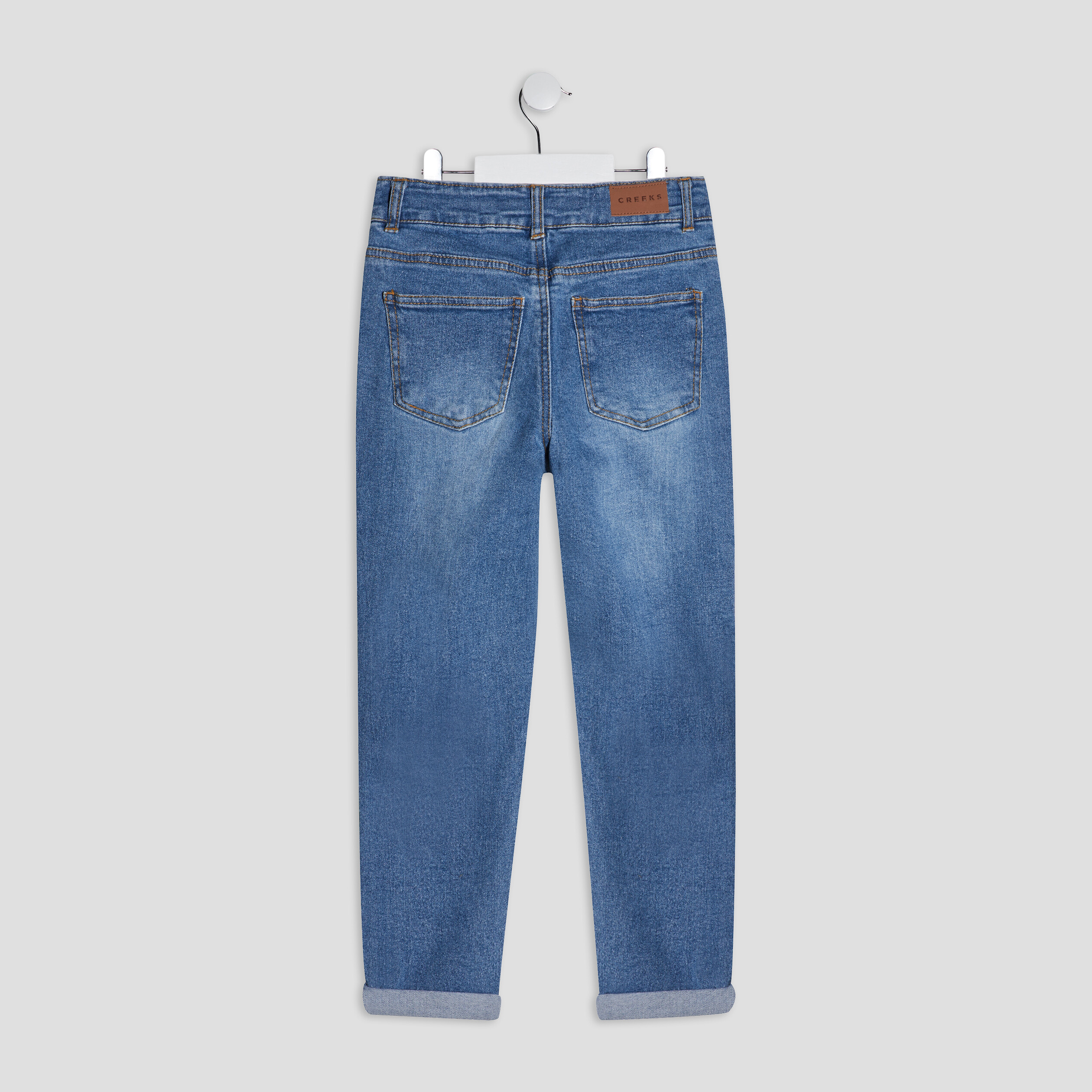 Jeans mom Creeks denim stone fille | La Halle