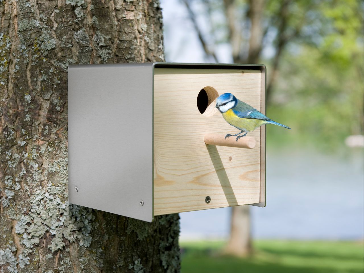 Keilbach Designprodukte Keilbach Nistkasten, Edelstahl, Holzfront