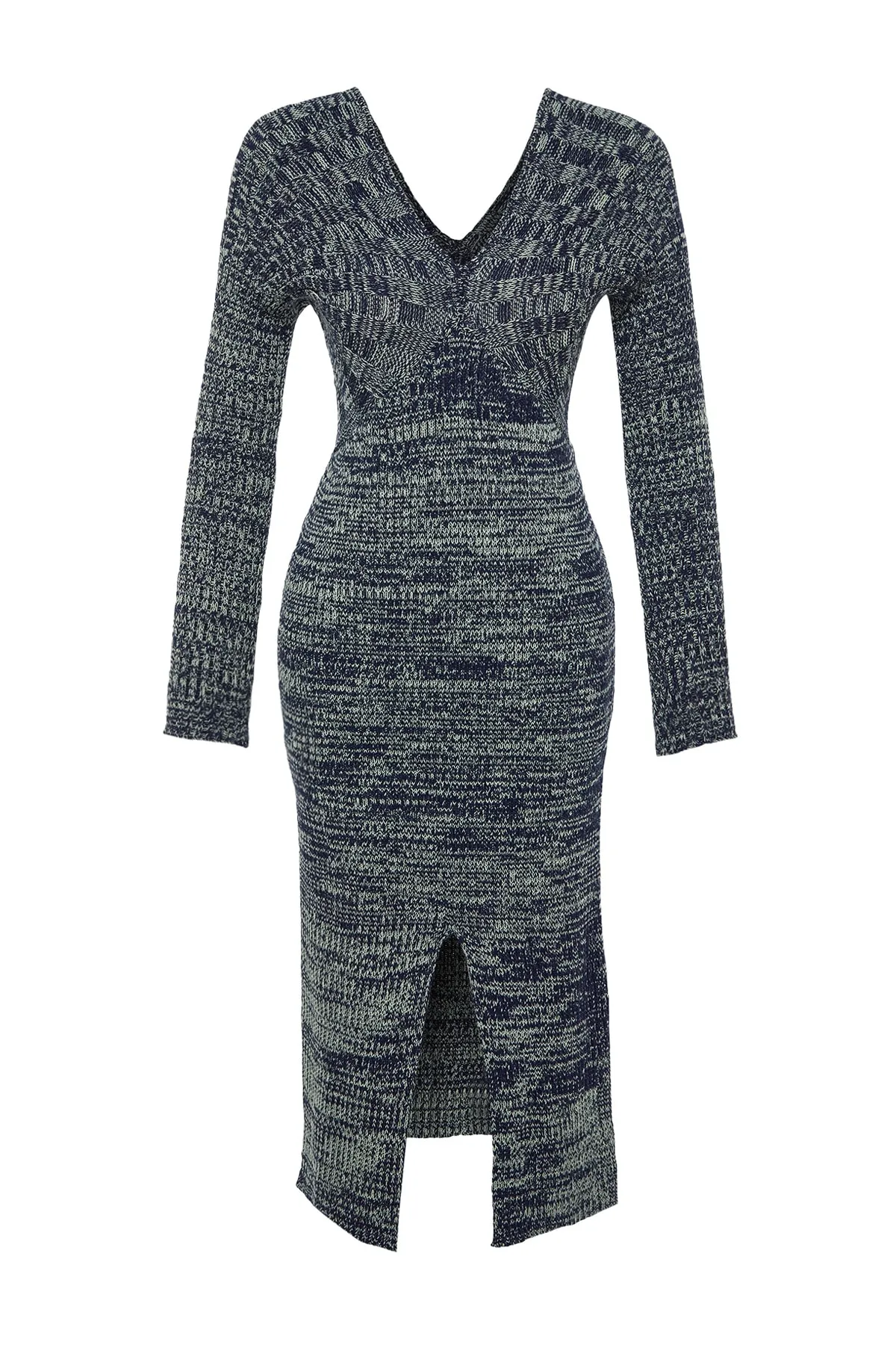 Trendyol Collection  Grünes Midi-Strickkleid mit Farbverlauf TWOAW24EL00016