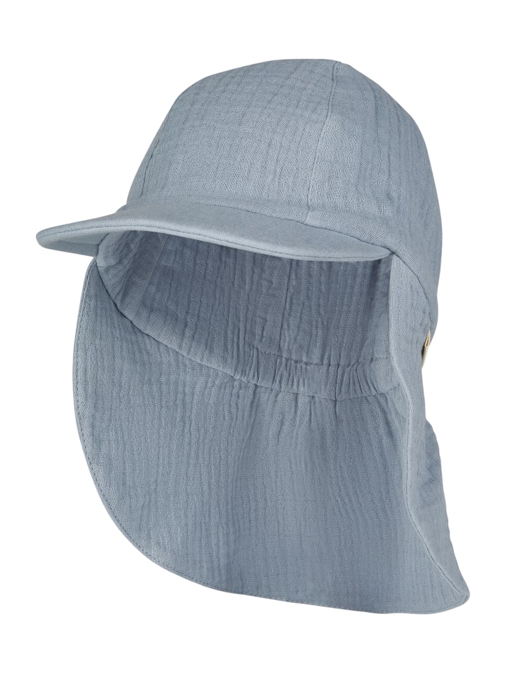 Sterntaler Schirmmütze mit Nackenschutz Musselin in blaugrau günstig kaufen