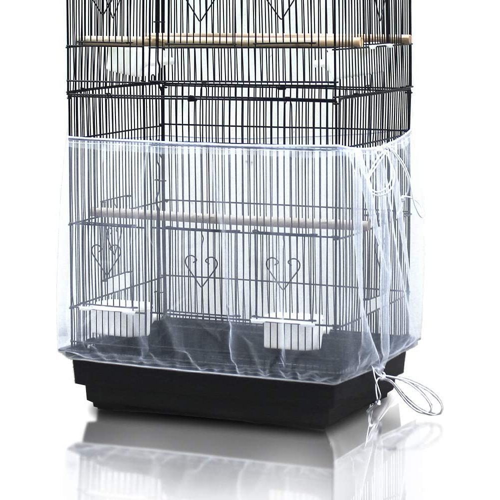 Houhence Vogelkäfig Universal-Vogelkäfig-Abdeckung aus Kunststoff-Netz, Weiß