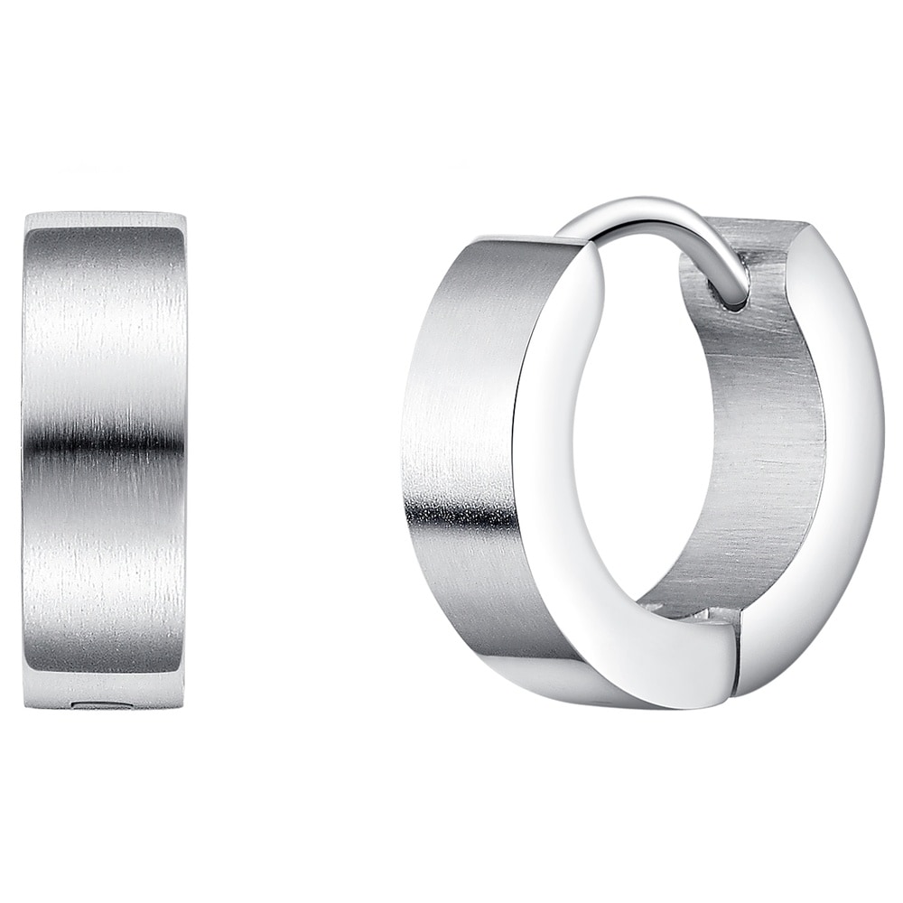 True Rebels Créoles en acier inoxydé Acier inoxydable en Argent Boucles d'oreilles