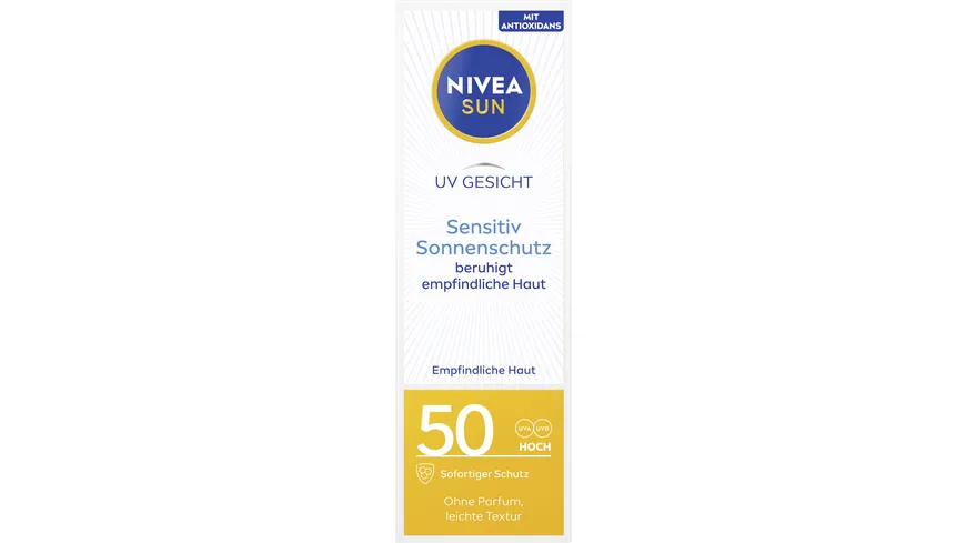 NIVEA Sun UV Gesicht sensitiv Sonnenschutz LF50 50 ml