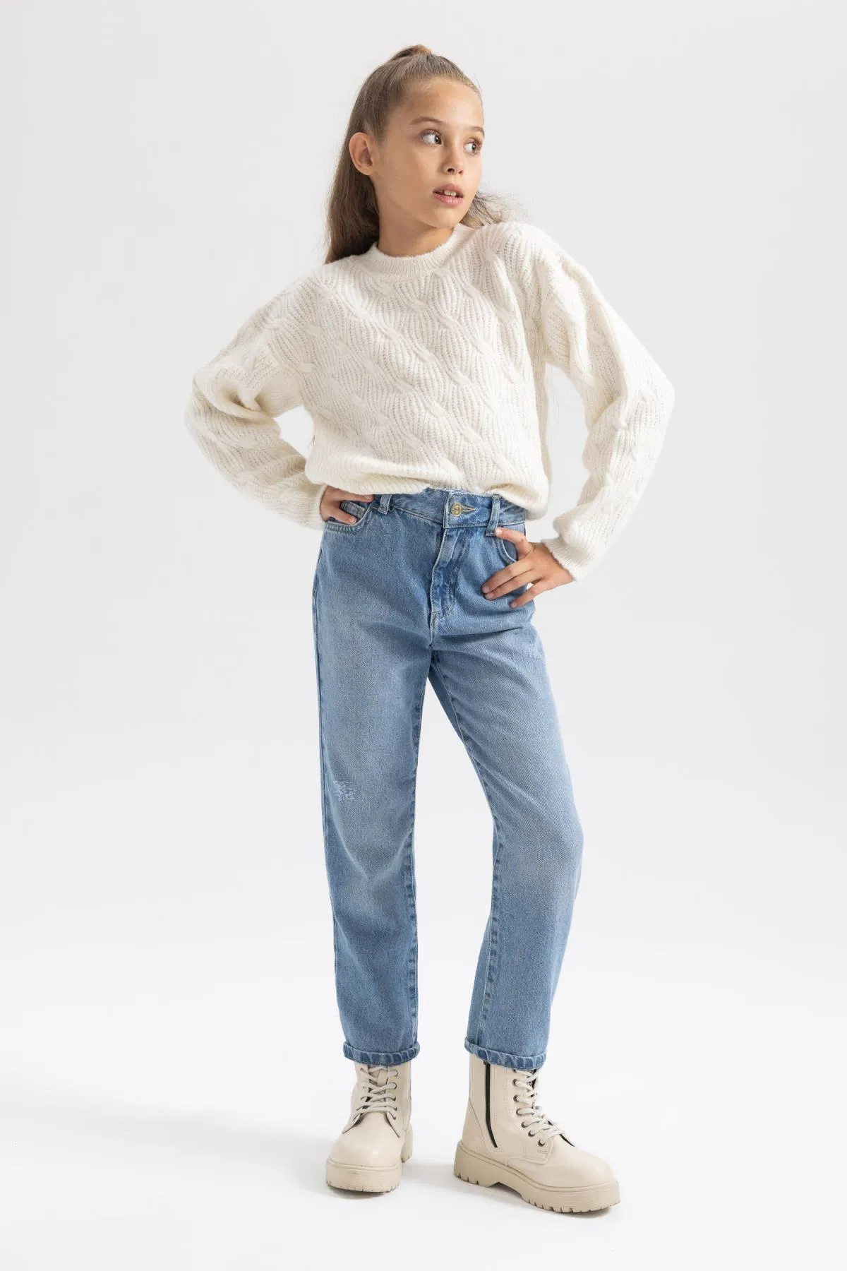DeFacto  Mom-Fit-Hose mit zerrissenen Details für Mädchen