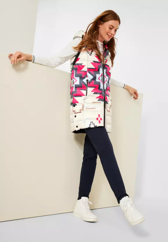 CECIL Longweste mit Ikat Print